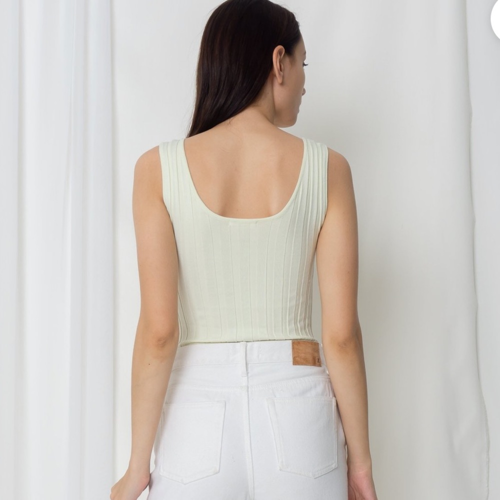 Ribbed Bodysuit  --  Lime Pale Yellow